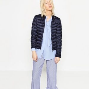 ZARA DOWN FILLED WARM LIGHT WEIGHT BLUE PUFFER JACKET BRAND NEW WITH TAGS XL